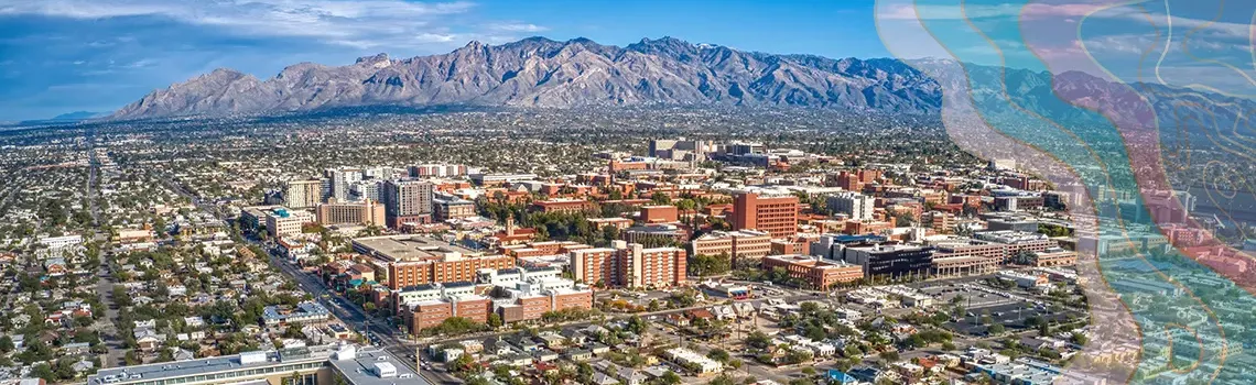 Aerial photo of University of Arizona main campus